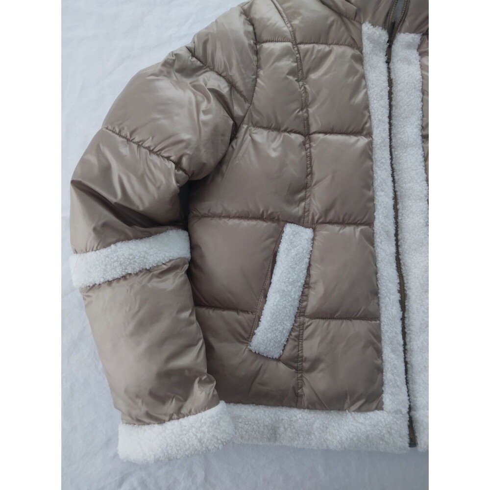 A.N.A Coat Jacket Quilted Puffer Faux Sherpa Trim Womens Size Large - Picture 4 of 15